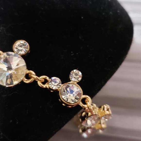 New Gorgeous Minnie Mouse Style Blinged Out Gold & Rhinestone Bracelet - Picture 4 of 5